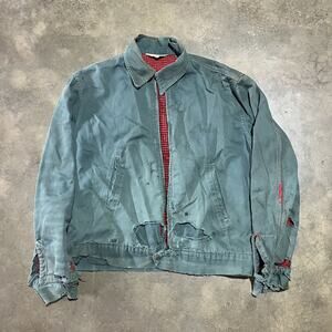 Vintage 50s Fruit of the Loom Green Boxy Workwear Jacket